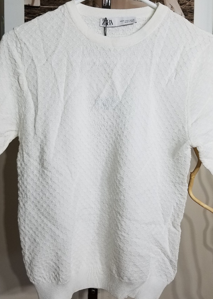 Zara White Crew Neck Sweater
